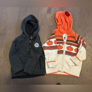 6/$12 Gymboree and H&M Charcoal and Orange Hooded Sweatshirts